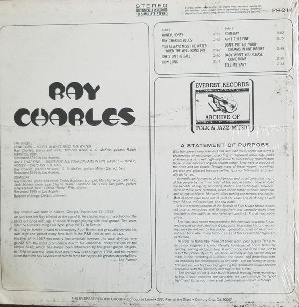 Ray Charles : Ray Charles (LP, Comp, RE)