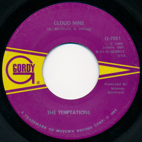 The Temptations : Cloud Nine (7", Single, Ame)
