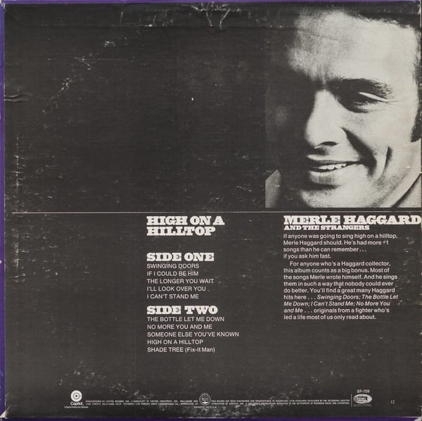 Merle Haggard And The Strangers (5) : High On A Hilltop (LP, Album, RE, Win)