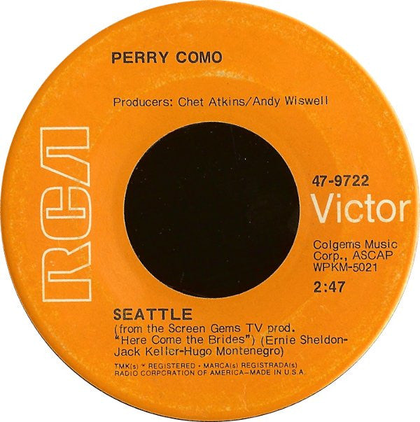 Perry Como : Seattle (7", Single, Ind)
