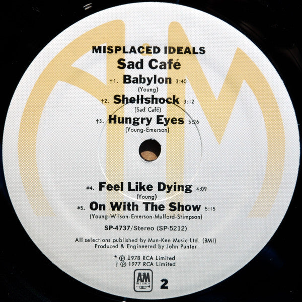 Sad Café : Misplaced Ideals (LP, Album, Mon)