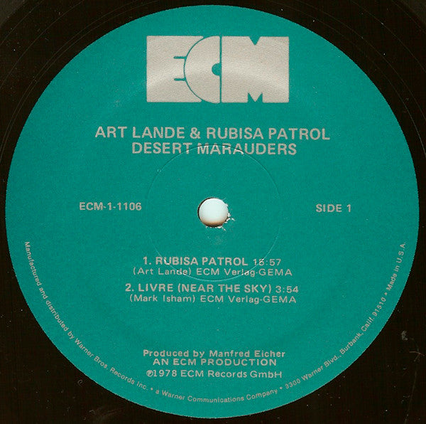 Art Lande And Rubisa Patrol : Desert Marauders (LP, Album)