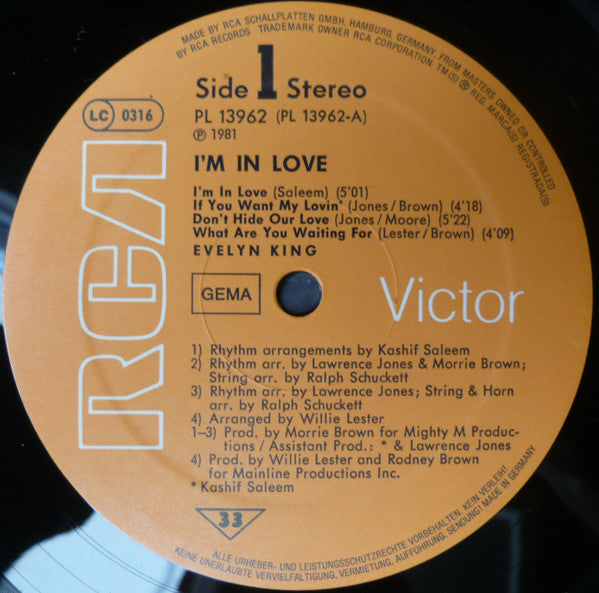 Evelyn King : I'm In Love (LP, Album)