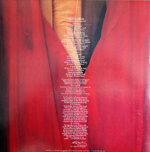The Three Degrees : The Three Degrees (LP, Album, Gat)