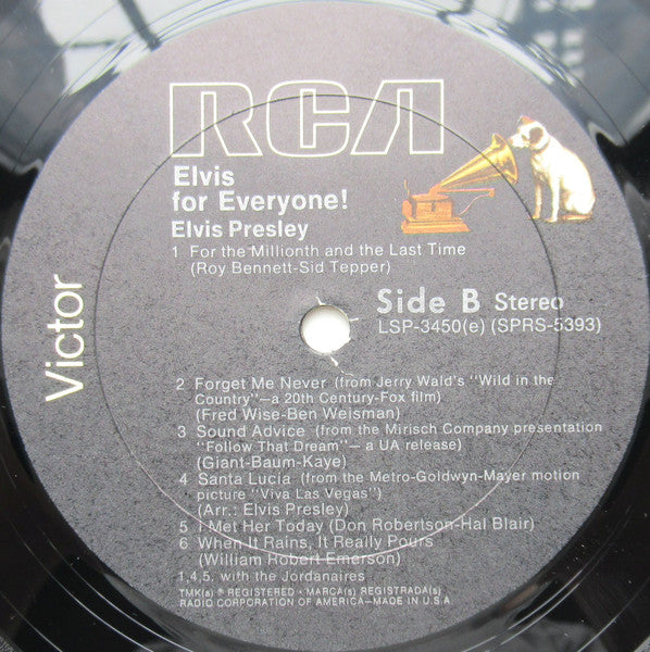 Elvis Presley : Elvis For Everyone! (LP, Album, RE)