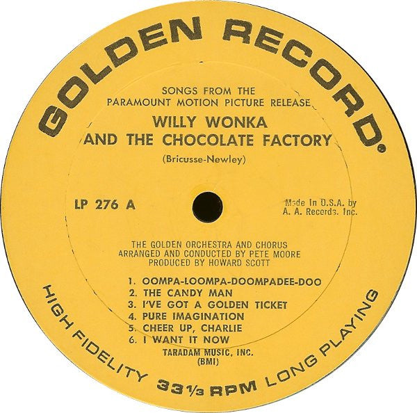 The Golden Orchestra And Chorus* : Willy Wonka And The Chocolate Factory And Other Sweet Songs (LP)