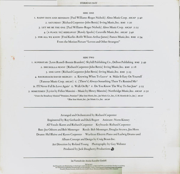 Carpenters : Carpenters (LP, Album)