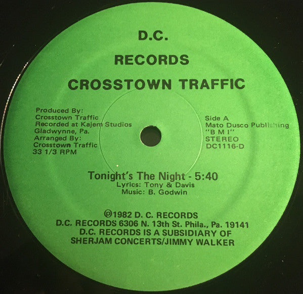 Crosstown Traffic (2) : Tonight's The Night / She's So Special (12", Single)