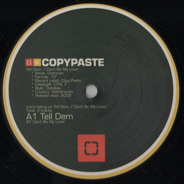 Unknown Artist : Tell Dem / Can't Be My Lover (12")