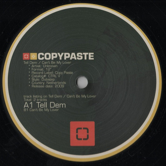 Unknown Artist : Tell Dem / Can't Be My Lover (12")