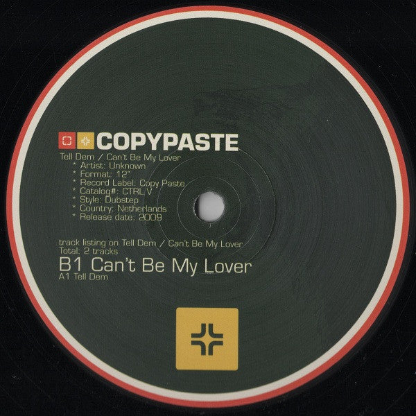 Unknown Artist : Tell Dem / Can't Be My Lover (12")