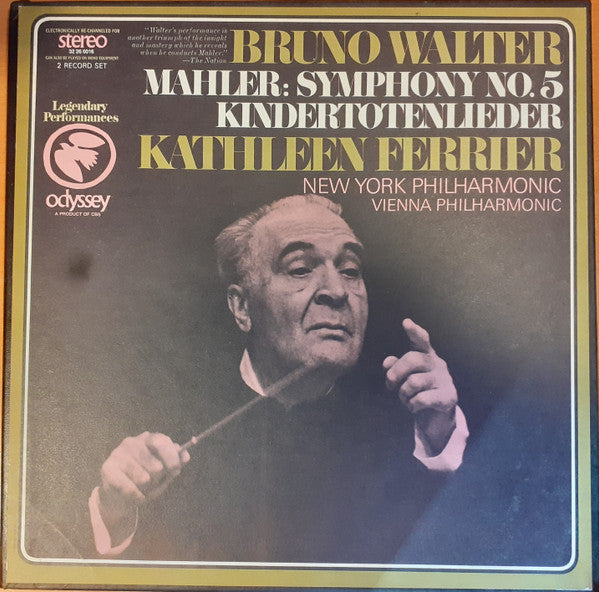 Bruno Walter, New York Philharmonic, Vienna Philharmonic Orchestra*, Kathleen Ferrier / Mahler* : Symphony No. 5 / Kindertotenlieder (2xLP, Comp, ELE + Box)
