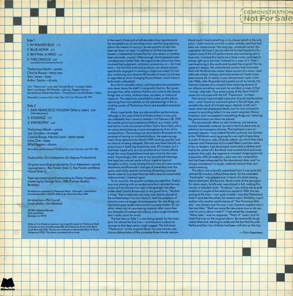 Thelonious Monk : Evidence (LP, Album)