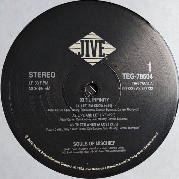 Souls Of Mischief : 93 'Til Infinity (2xLP, Album, RE, RM)