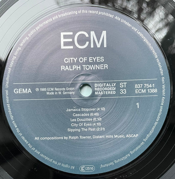 Ralph Towner : City Of Eyes (LP, Album)