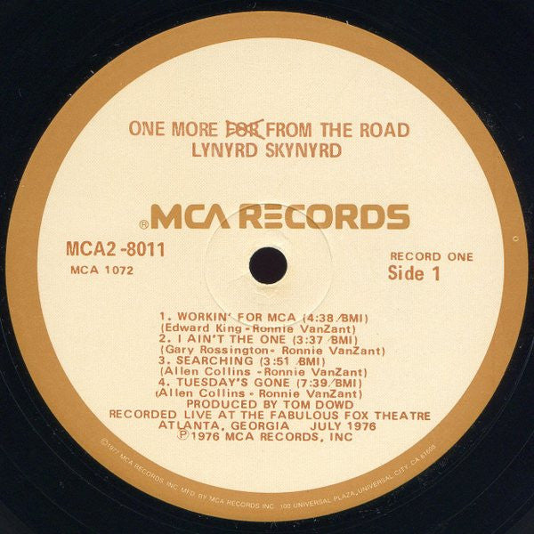 Lynyrd Skynyrd : One More From The Road (2xLP, Album, RE, Glo)