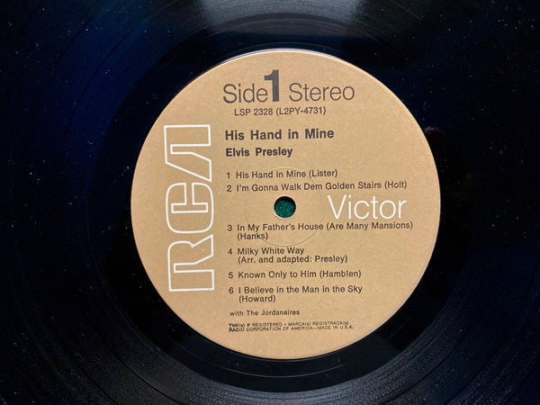 Elvis Presley : His Hand In Mine (LP, Album, RE, Ind)