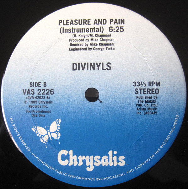 Divinyls : Pleasure And Pain (12", Promo, Pit)