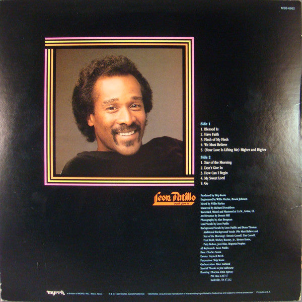 Leon Patillo : Don't Give In (LP, Album)