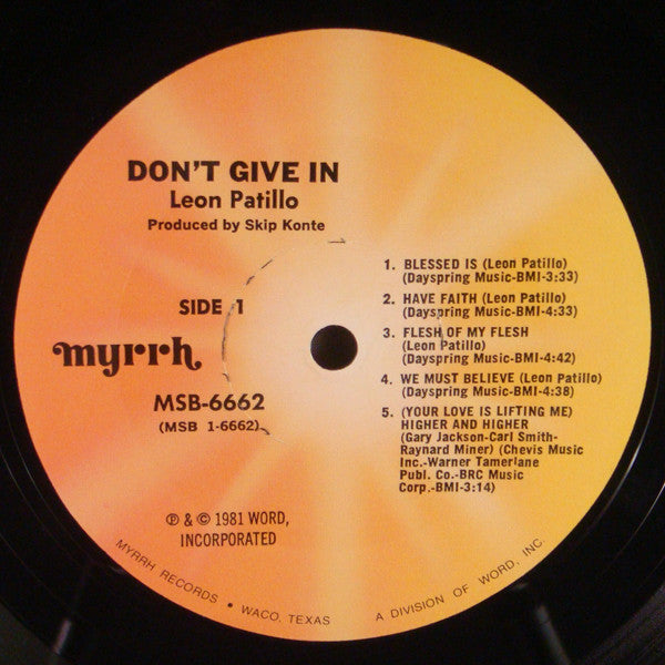 Leon Patillo : Don't Give In (LP, Album)