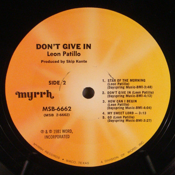 Leon Patillo : Don't Give In (LP, Album)