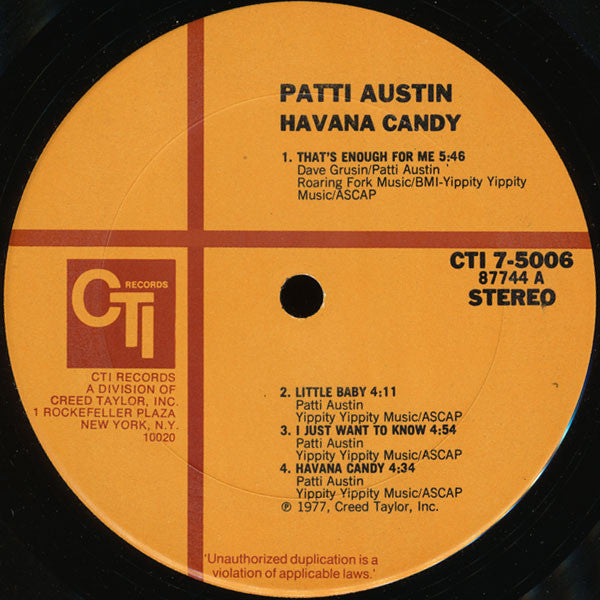 Patti Austin : Havana Candy (LP, Album, Gat)