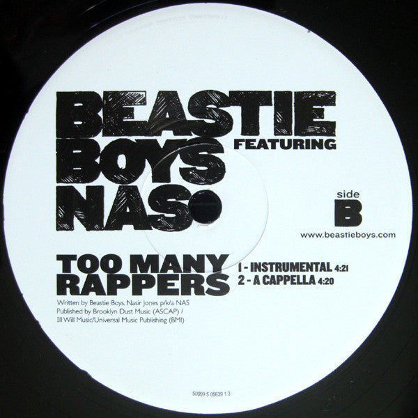 Beastie Boys Featuring Nas : Too Many Rappers (12", Single, Ltd)