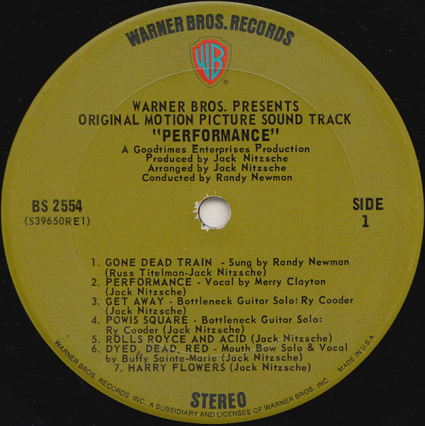 Various : Performance: Original Motion Picture Sound Track (LP, Album, San)