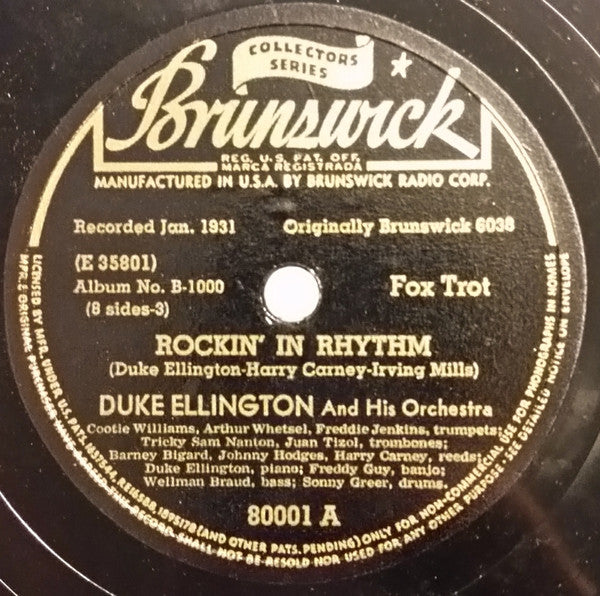 Duke Ellington And His Orchestra : Ellingtonia Volume 1 (4xShellac, 10", Album, Comp)