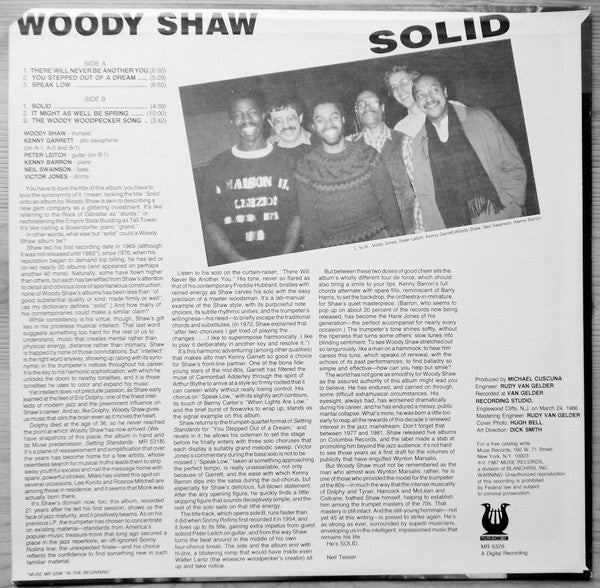 Woody Shaw : Solid (LP, Album, Promo, W/Lbl)