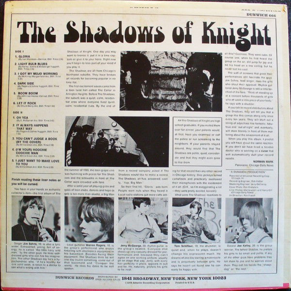 The Shadows Of Knight : Gloria (LP, Album, Mono)