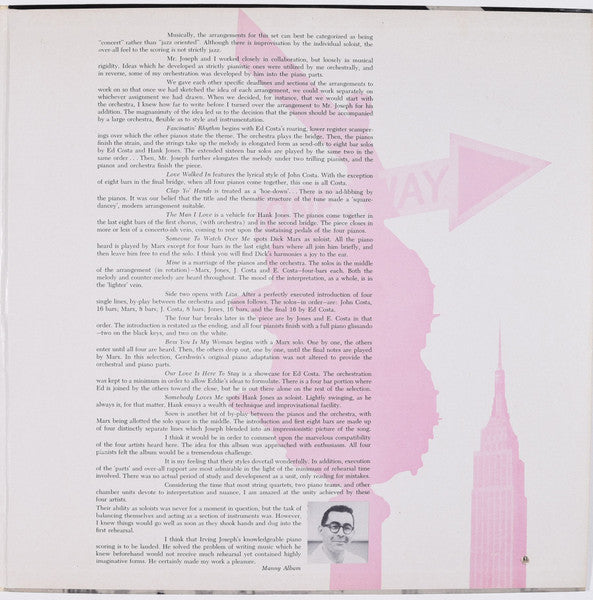 The First Modern Piano Quartet, Manny Albam And His Orchestra : A Gallery Of Gershwin (LP, Album, Glo)