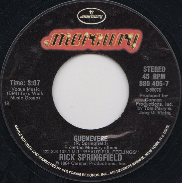 Rick Springfield : Bruce (7", Styrene, 19)
