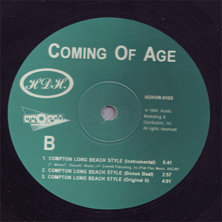 Coming Of Age : Compton Long Beach Style (12")