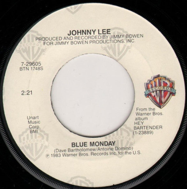 Johnny Lee (3) : Hey Bartender (7", Cap)