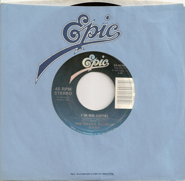 The Gregg Allman Band : I'm No Angel (7", Single, Styrene)