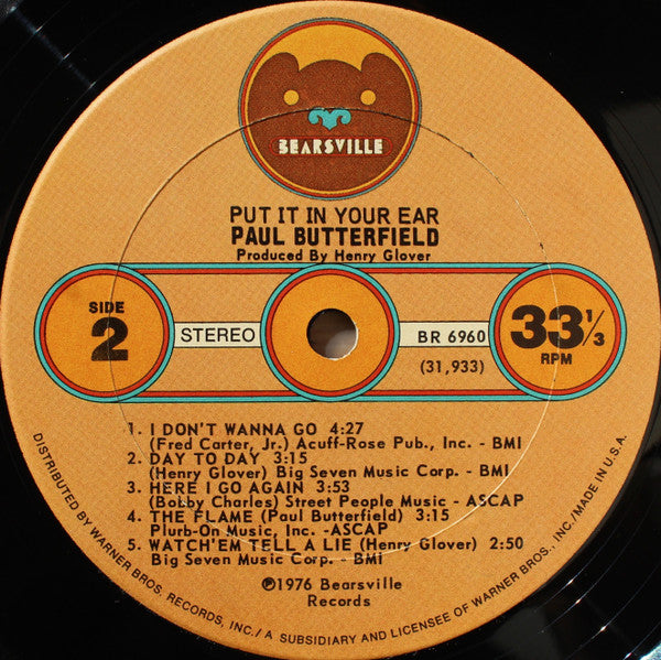 Paul Butterfield : Put It In Your Ear (LP, Album, San)