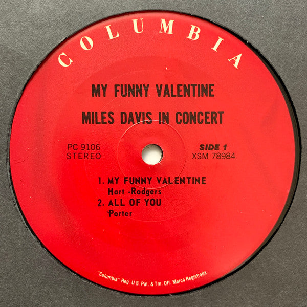 Miles Davis : My Funny Valentine (Miles Davis In Concert) (LP, Album, RE)