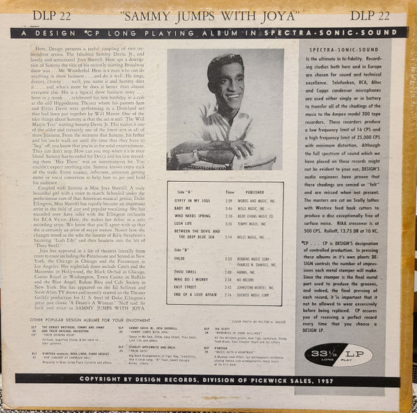 Sammy Davis Jr., Joya Sherrill : Sammy Jumps With Joya (LP, Album, Mono)