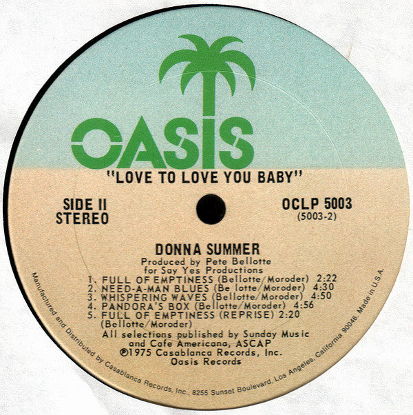 Donna Summer : Love To Love You Baby (LP, Album, San)