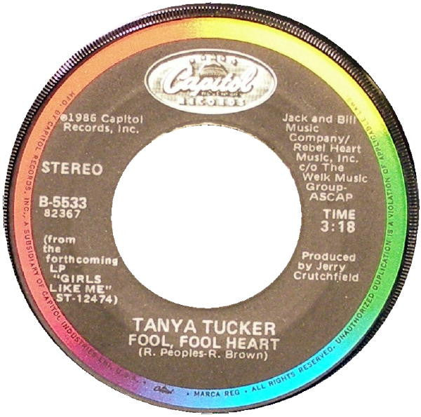 Tanya Tucker : One Love At A Time / Fool Fool Heart (7", Single, Jac)