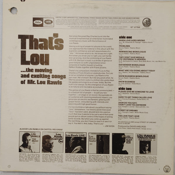 Lou Rawls : That's Lou (LP, Album, Los)