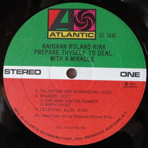 Rahsaan Roland Kirk* : Prepare Thyself To Deal With A Miracle (LP, Album, PR)