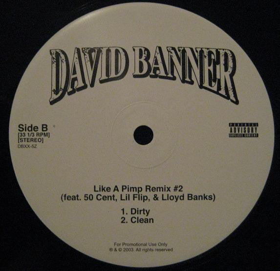 David Banner : Like A Pimp (Remix) (12", Promo)