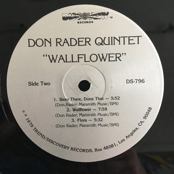 Don Rader Quintet : Wallflower (LP, Album)
