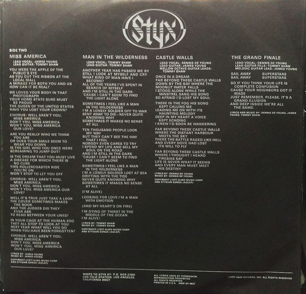Styx : The Grand Illusion (LP, Album, Pit)