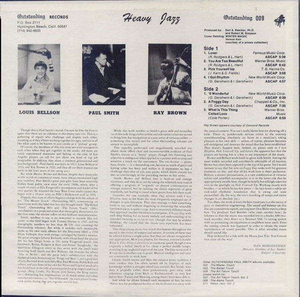 Paul Smith (5) : Heavy Jazz (LP, Album)
