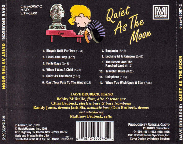 Dave Brubeck : Quiet As The Moon (CD, Album)