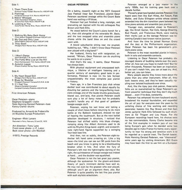 Oscar Peterson, Stéphane Grappelli : Peterson/Grappelli (2xLP, Album, Ter)