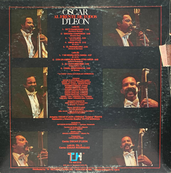 Oscar D'Leon Y Su Orquesta* : Al Frente De Todos  (LP)